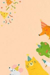 Animal doodle party frame vector