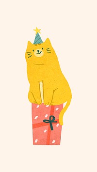Cute festive cat element vector