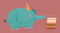 Cute festive elephant element vector