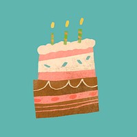 Birthday cake doodle element vector