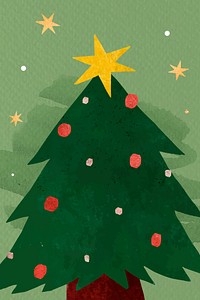 Christmas tree doodle background vector