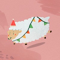 Sheep with colorful flag banner element vector