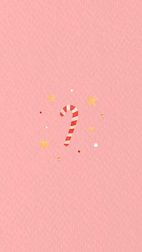 Cute candy cane mobile phone wallpaper vector