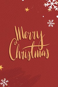 Gold Merry Christmas on red background vector
