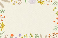 Doodle nature patterned frame vector