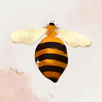 Cute watercolor honey bee vector