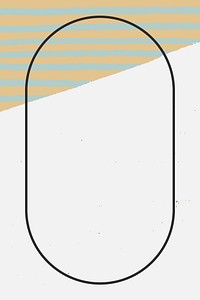 Oval black frame on hand-drawn stripes patterned background vector
