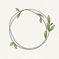 Doodle wreath frame on beige background vector