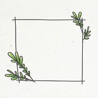 Green leafy frame on beige background vector