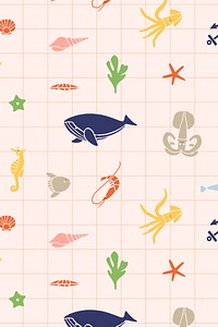 Underwater animals seamless pattern vector