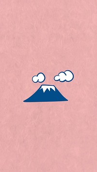 Fuji mountain with snow on top mobile phone wallpaper vector