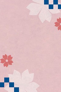 Japanese pink cherry blossom background vector