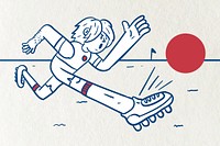 Man kicking football template illustration