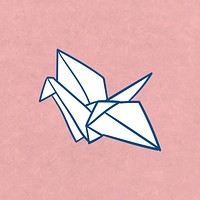 Origami paper crane vector