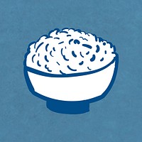 Japanese streamed rice in a bowl vector