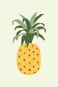Hand drawn pineapple design resource vector
