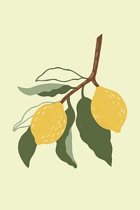 Hand drawn lemon design resource vector