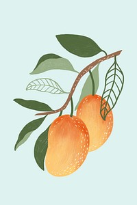 Hand drawn mango design resource mockup