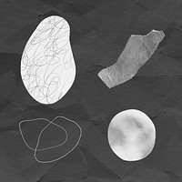 Scribble strokes and gray stone textures design element collection vector