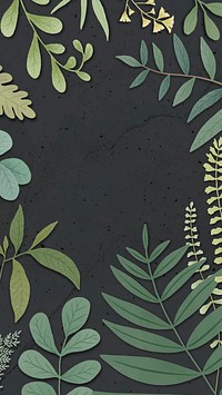 Botanical frame on a black background vector