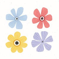 Colorful flower design element set on a white background vector