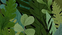 Green leaves patterned background vector