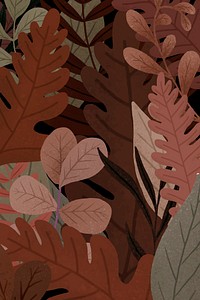 Autumal leaves patterned background vector