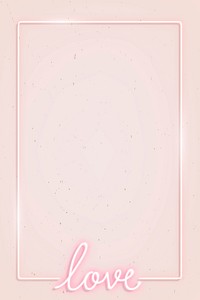 Feminine neon frame on a pink background vector