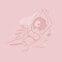 Pink feminine line art vector