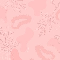 Pink botanical patterned background vector