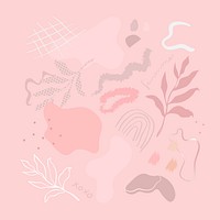 Pink organic shape set vector