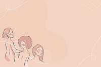 Feminine line art on a beige background vector