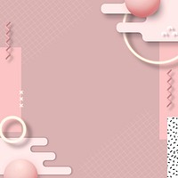 Pink geometric Memphis social banner vector
