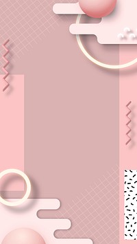 Pink geometric Memphis background vector 