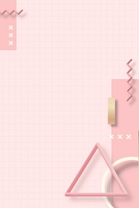 Pink geometric Memphis design element vector