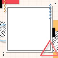 Geometric colorful Memphis frame social banner