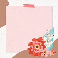 Floral frame with washi tape vector