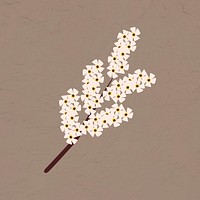 Small white flower on a branch element vector