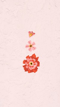 Blooming carnation on a pink wallpaper vector 