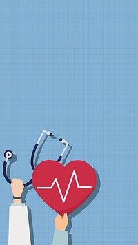 Doctor and hospital themed phone background vector