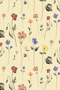 Colorful flowers on a beige background 