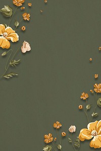 Yellow flowers on a green background vector 