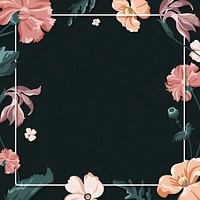 Colorful floral frame on a black background vector