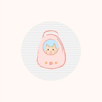 Cute cat story highlights icon for social media vector