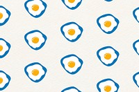 Doodle sunny side up egg seamless pattern vector