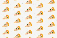 Doodle pizza seamless pattern vector