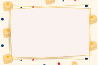 Vector paper frame on food pattern background