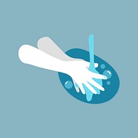 Washing hands with soap and water illustration