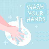 Wash your hands sanitary message vector