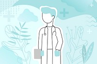 Doctor, medical healthcare pfrofessional character vector